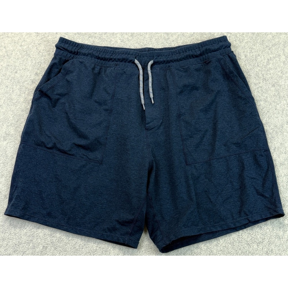Marine Layer Men's Navy Blue Activewear Shorts Drawstring Waist Patch Pockets M